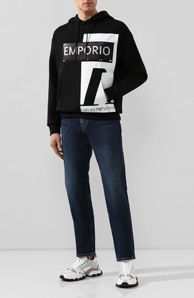 Мужской хлопковое худи EMPORIO ARMANI черного цвета по цене 33400 руб., арт. 3H1M6R/1JH6Z | Фото 2 Мужской хлопковое худи EMPORIO ARMANI черного цвета, арт. 3H1M6R/1JH6Z | Фото 2
