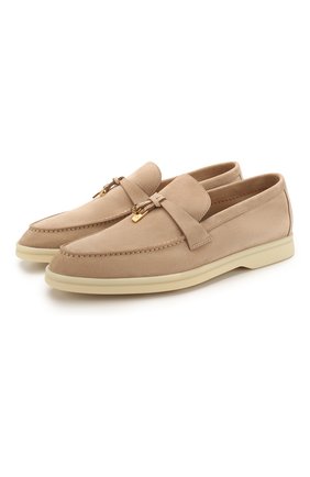 Женские замшевые лоферы summer charms walk LORO PIANA бежевого цвета по цене 51200 руб., арт. FAE5444 | Фото 1 Женские замшевые лоферы summer charms walk LORO PIANA бежевого цвета, арт. FAE5444 | Фото 1