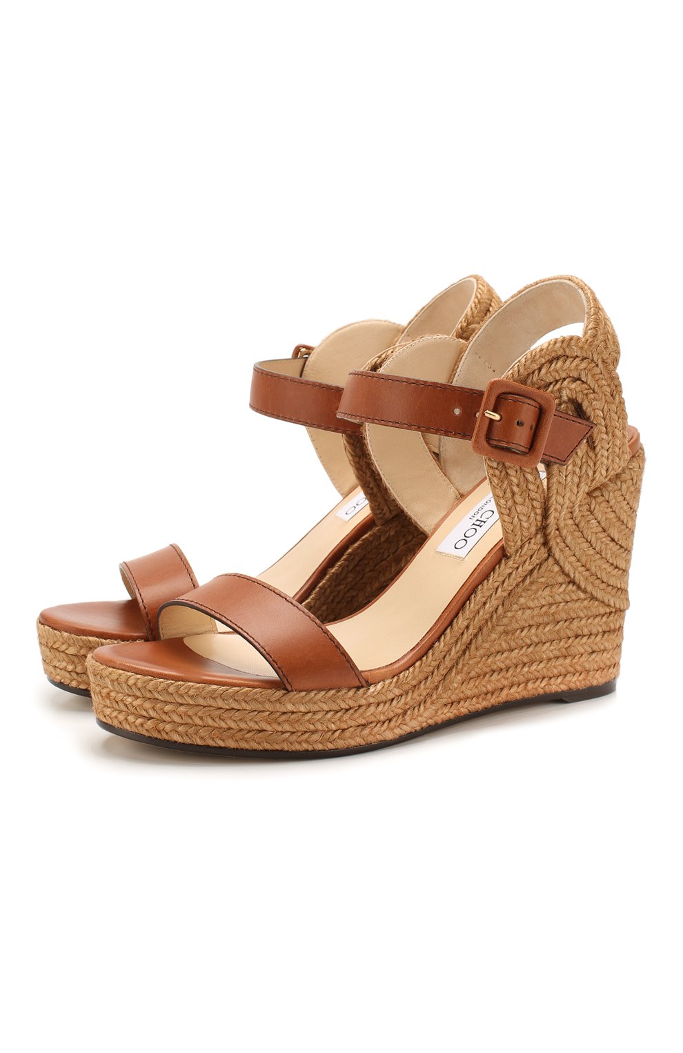 Женские коричневые кожаные босоножки delphi 100 JIMMY CHOO — купить за ...