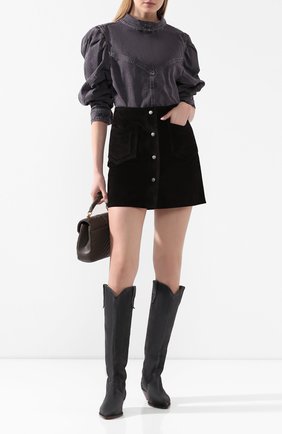 Женская джинсовая рубашка ISABEL MARANT темно-серого цвета по цене 35750 руб., арт. HT1746-20E010I/ESPERA | Фото 2 Женская джинсовая рубашка ISABEL MARANT темно-серого цвета, арт. HT1746-20E010I/ESPERA | Фото 2