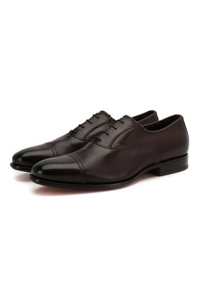 Мужские кожаные оксфорды SANTONI темно-коричневого цвета по цене 63850 руб., арт. MCLG17169BB1FRKET50 | Фото 1 Мужские кожаные оксфорды SANTONI темно-коричневого цвета, арт. MCLG17169BB1FRKET50 | Фото 1