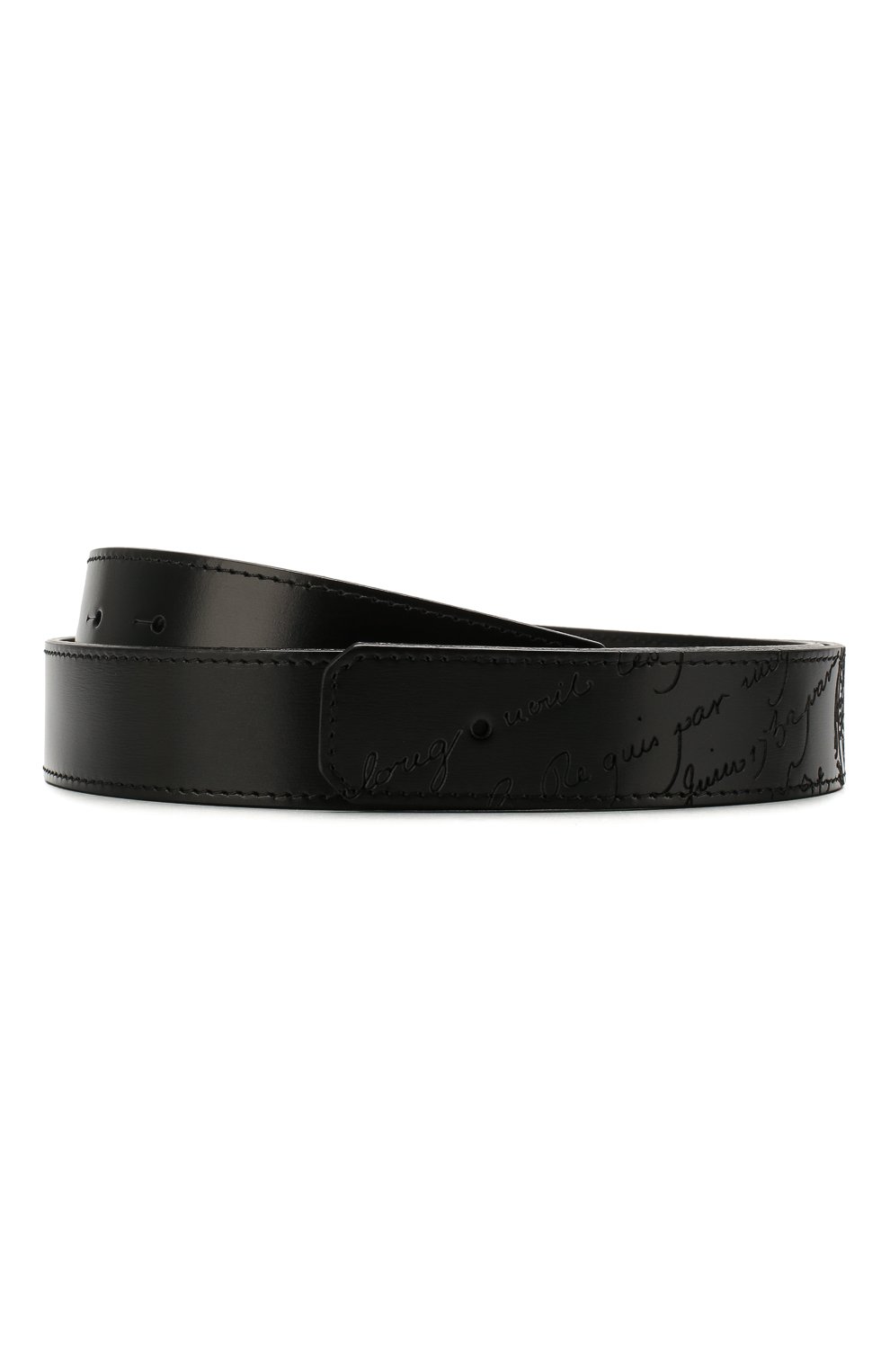 Мужской кожаный ремень BERLUTI черного цвета, арт. CS002-011 | Фото 1 (Материал: Натуральная кожа; Случай: Формальный)
