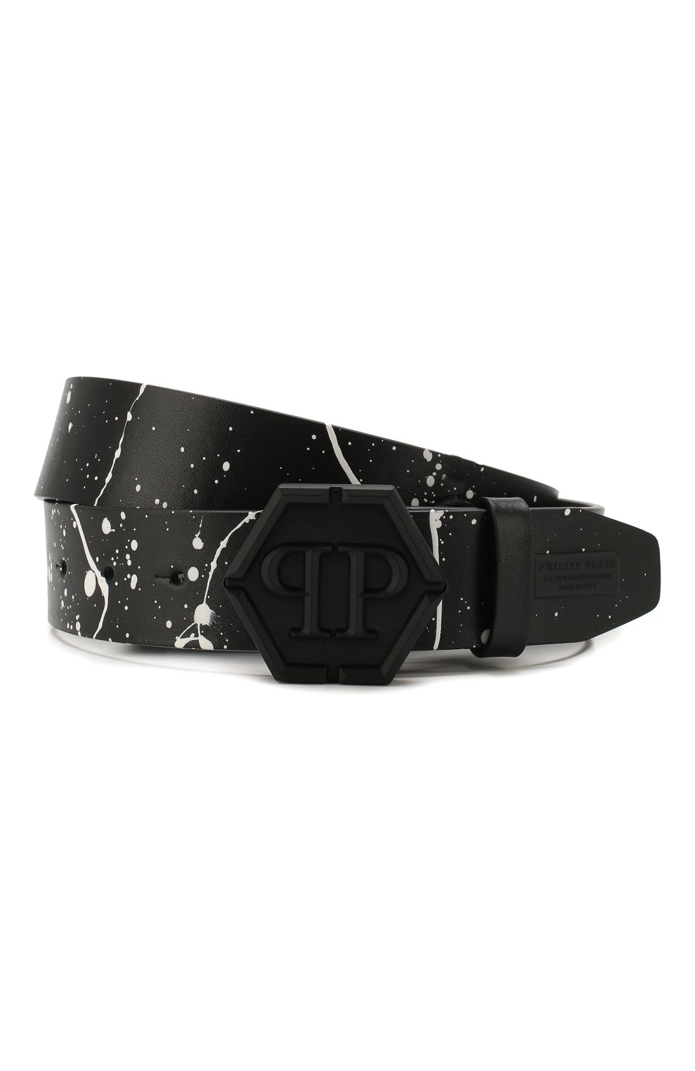 Мужской кожаный ремень PHILIPP PLEIN черного цвета, арт. P20A MVA0566 PLE096N | Фото 1