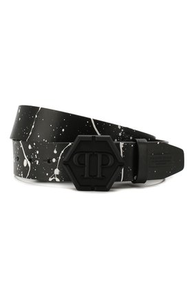 Мужской кожаный ремень PHILIPP PLEIN черного цвета по цене 48700 руб., арт. P20A MVA0566 PLE096N | Фото 1 Мужской кожаный ремень PHILIPP PLEIN черного цвета, арт. P20A MVA0566 PLE096N | Фото 1
