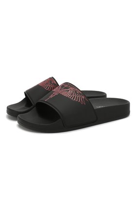 Детские шлепанцы MARCELO BURLON KIDS OF MILAN черного цвета по цене 5330 руб., арт. 20E/B/MB/9014/0001 | Фото 1 Детские шлепанцы MARCELO BURLON KIDS OF MILAN черного цвета, арт. 20E/B/MB/9014/0001 | Фото 1