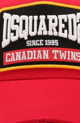 Мужской хлопковая бейсболка DSQUARED2 красного цвета по цене 9915 руб., арт. BCM0317 05C00001 | Фото 3 Мужской хлопковая бейсболка DSQUARED2 красного цвета, арт. BCM0317 05C00001 | Фото 3