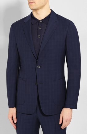 Мужской шерстяной костюм Z ZEGNA синего цвета по цене 170500 руб., арт. 724742/2XPYGW | Фото 2 Мужской шерстяной костюм Z ZEGNA синего цвета, арт. 724742/2XPYGW | Фото 2 (Материал внешний: Шерсть; Материал подклада: Синтетический материал; Рукава: Длинные; Костюмы М: Однобортный; Стили: Кэжуэл)