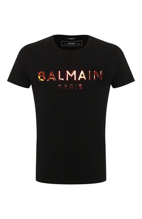 Мужская хлопковая футболка BALMAIN черного цвета по цене 29300 руб., арт. TH01601/I309 | Фото 1 Мужская хлопковая футболка BALMAIN черного цвета, арт. TH01601/I309 | Фото 1