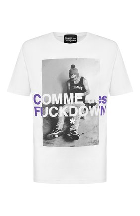 Мужская хлопковая футболка COMME DES FUCKDOWN белого цвета по цене 4995 руб., арт. CDFU736 | Фото 1 Мужская хлопковая футболка COMME DES FUCKDOWN белого цвета, арт. CDFU736 | Фото 1