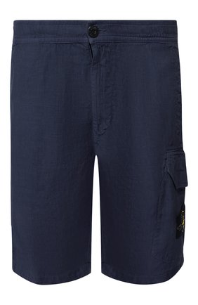 Мужские льняные шорты STONE ISLAND синего цвета по цене 17950 руб., арт. 7215L0301 | Фото 1 Мужские льняные шорты STONE ISLAND синего цвета, арт. 7215L0301 | Фото 1