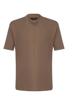 Мужская хлопковая футболка ZEGNA COUTURE бежевого цвета по цене 63700 руб., арт. CUZ90/C02 | Фото 1 Мужская хлопковая футболка ZEGNA COUTURE бежевого цвета, арт. CUZ90/C02 | Фото 1 (Мужское Кросс-КТ: Футболка-одежда; Рукава: Короткие; Принт: Без принта; Материал внешний: Хлопок; Длина (для топов): Стандартные; Стили: Кэжуэл)