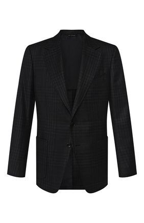 Мужской пиджак из смеси шерсти и шелка TOM FORD темно-синего цвета по цене 299500 руб., арт. 718R58/15SR40 | Фото 1 Мужской пиджак из смеси шерсти и шелка TOM FORD темно-синего цвета, арт. 718R58/15SR40 | Фото 1 (Рукава: Длинные; Материал подклада: Купро, Шелк; Длина (для топов): Стандартные; Материал внешний: Шерсть; 1-2-бортные: Однобортные; Пиджаки М: Прямой; Стили: Классический; Случай: Вечерний)