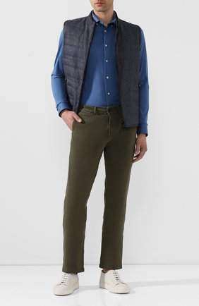 Мужской хлопковые брюки 7 FOR ALL MANKIND хаки цвета по цене 19400 руб., арт. JSU3T490DA | Фото 2 Мужской хлопковые брюки 7 FOR ALL MANKIND хаки цвета, арт. JSU3T490DA | Фото 2