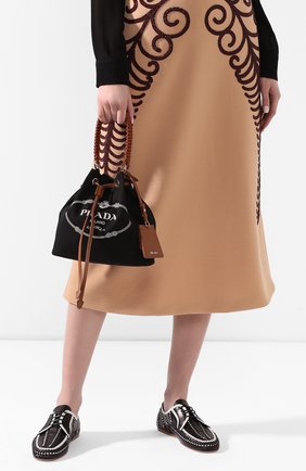 Женская сумка PRADA черного цвета по цене 96000 руб., арт. 1BE032-2DID-F0B7K-POO | Фото 2 Женская сумка PRADA черного цвета, арт. 1BE032-2DID-F0B7K-POO | Фото 2