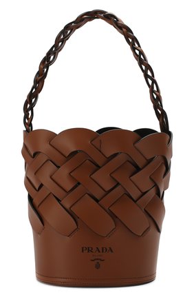 Женская сумка bucket PRADA коричневого цвета, арт. 1BE049-2DI4-F0XKV-OOO | Фото 1 (Материал: Натуральная кожа; Сумки-технические: Сумки top-handle; Размер: medium)