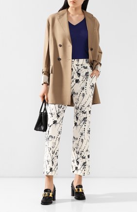 Женская шерстяной пуловер PRADA синего цвета по цене 55000 руб., арт. P24Q77-J2N-F0589 | Фото 2 Женская шерстяной пуловер PRADA синего цвета, арт. P24Q77-J2N-F0589 | Фото 2