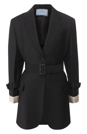 Женский шерстяной жакет PRADA черного цвета по цене 195000 руб., арт. P500IH-G54-F0008 | Фото 1 Женский шерстяной жакет PRADA черного цвета, арт. P500IH-G54-F0008 | Фото 1