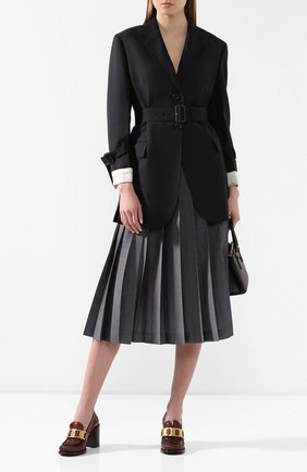 Женский шерстяной жакет PRADA черного цвета по цене 195000 руб., арт. P500IH-G54-F0008 | Фото 2 Женский шерстяной жакет PRADA черного цвета, арт. P500IH-G54-F0008 | Фото 2