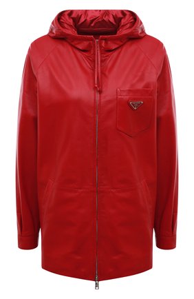 Женская кожаная куртка PRADA красного цвета по цене 265000 руб., арт. 58A015-1WDV-F0011 | Фото 1 Женская кожаная куртка PRADA красного цвета, арт. 58A015-1WDV-F0011 | Фото 1