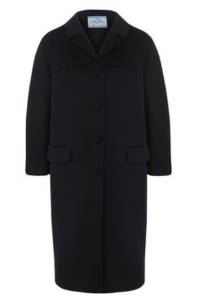Женское шерстяное пальто PRADA черного цвета по цене 225000 руб., арт. P638M-1CRU-F0G4F | Фото 1 Женское шерстяное пальто PRADA черного цвета, арт. P638M-1CRU-F0G4F | Фото 1