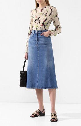Женская блузка из вискозы PRADA бежевого цвета по цене 76000 руб., арт. P933H-1WWP-F0324 | Фото 2 Женская блузка из вискозы PRADA бежевого цвета, арт. P933H-1WWP-F0324 | Фото 2