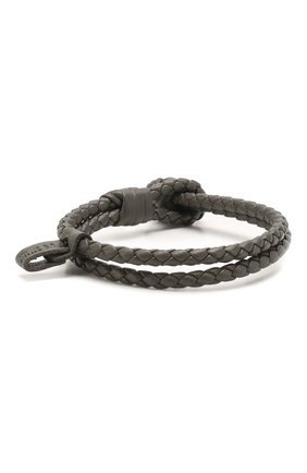 Женский кожаный браслет BOTTEGA VENETA серого цвета по цене 22200 руб., арт. 612982/V00BG | Фото 2 Женский кожаный браслет BOTTEGA VENETA серого цвета, арт. 612982/V00BG | Фото 2