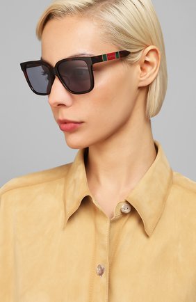 Мужские солнцезащитные очки GUCCI коричневого цвета по цене 29350 руб., арт. GG0599SA 002 | Фото 2 Мужские солнцезащитные очки GUCCI коричневого цвета, арт. GG0599SA 002 | Фото 2