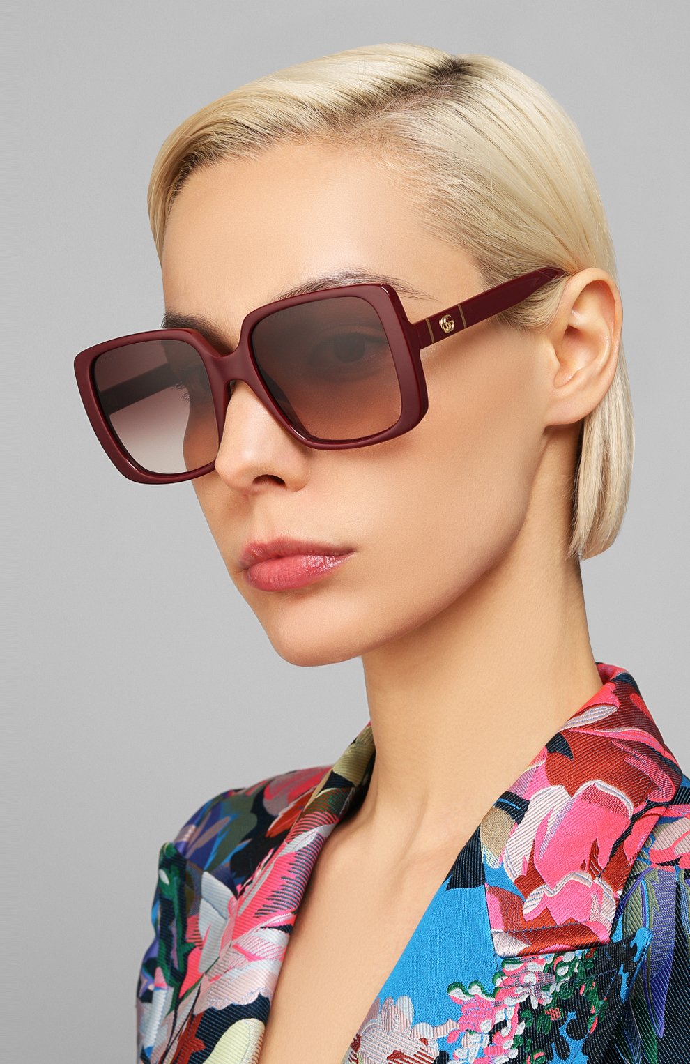 Женские солнцезащитные очки GUCCI бордового цвета по цене 18500 руб., арт. GG0632S 003 | Фото 2 Женские солнцезащитные очки GUCCI бордового цвета, арт. GG0632S 003 | Фото 2