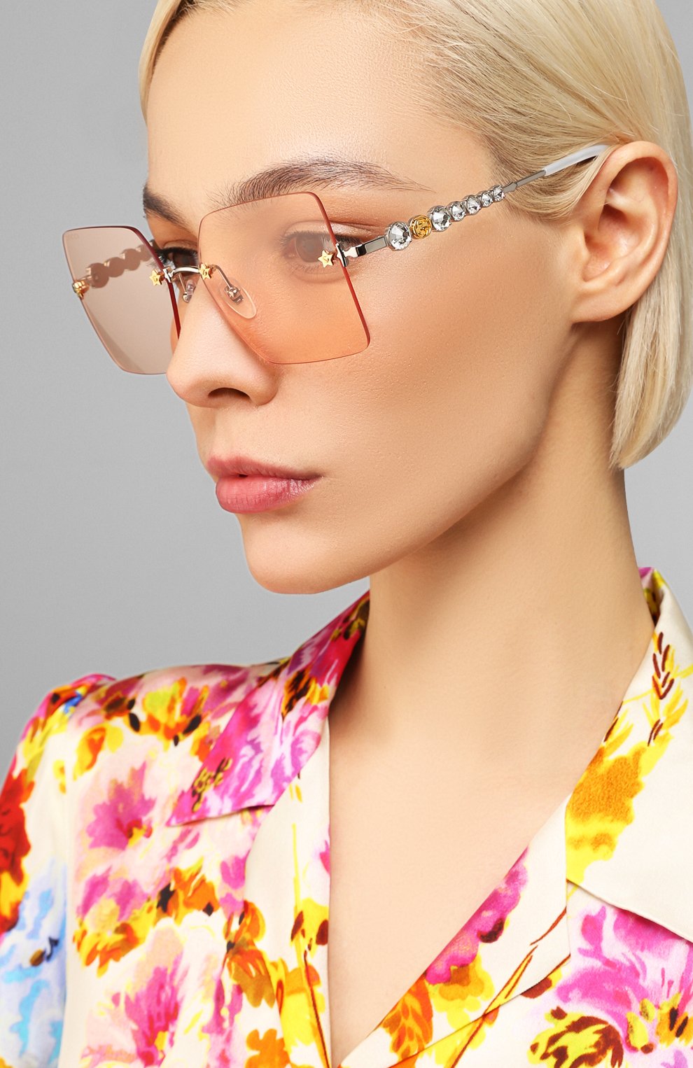 Женские солнцезащитные очки GUCCI розового цвета по цене 34550 руб., арт. GG0644S 003 | Фото 2 Женские солнцезащитные очки GUCCI розового цвета, арт. GG0644S 003 | Фото 2