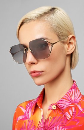 Женские солнцезащитные очки GUCCI темно-синего цвета по цене 28800 руб., арт. GG0646S 001 | Фото 2 Женские солнцезащитные очки GUCCI темно-синего цвета, арт. GG0646S 001 | Фото 2