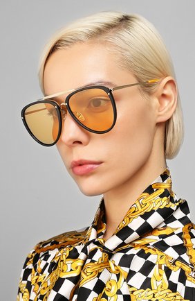 Мужские солнцезащитные очки GUCCI оранжевого цвета по цене 29500 руб., арт. GG0672S 002 | Фото 2 Мужские солнцезащитные очки GUCCI оранжевого цвета, арт. GG0672S 002 | Фото 2