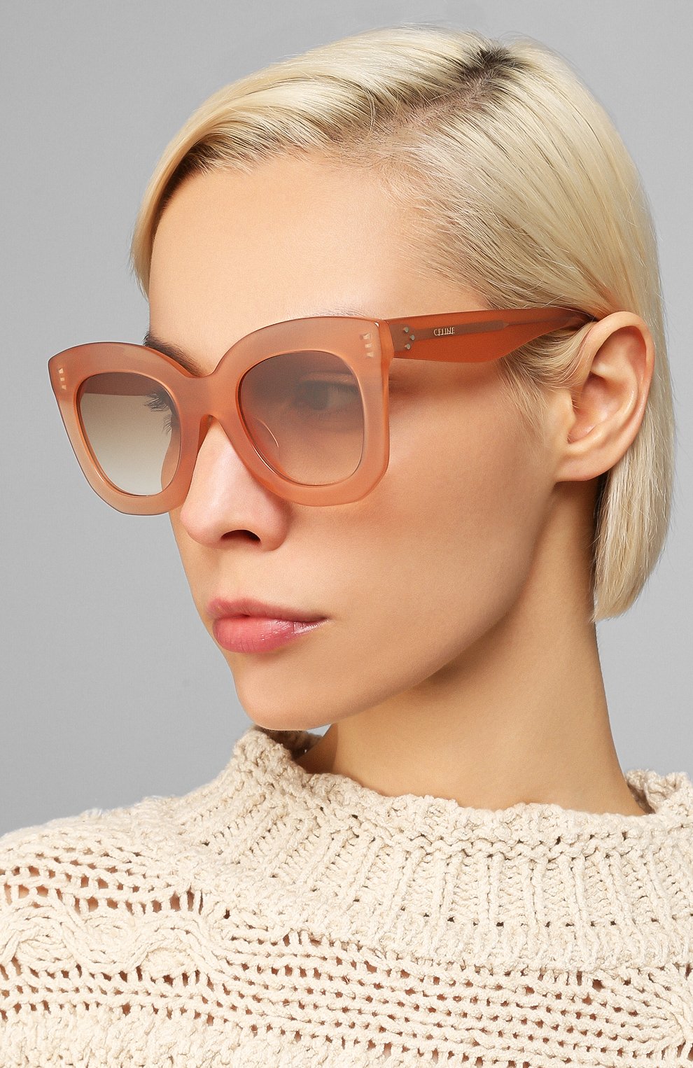Женские темно-бежевые солнцезащитные очки CELINE EYEWEAR купить в ...