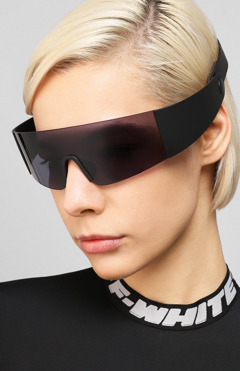 Женские солнцезащитные очки KENZO черного цвета, арт. KZ40064I 01A | Фото 2 (Тип очков: С/з; Очки форма: Маска; Оптика Гендер: оптика-унисекс)