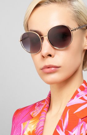 Женские солнцезащитные очки BVLGARI серого цвета, арт. 6135-20148G | Фото 2 (Тип очков: С/з; Очки форма: Круглые; Оптика Гендер: оптика-женское)