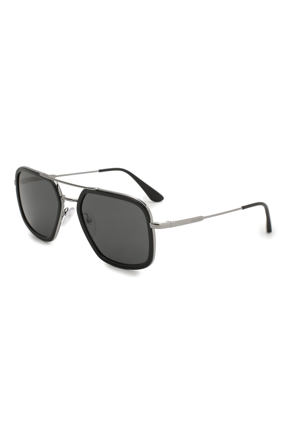 Мужские солнцезащитные очки PRADA черного цвета, арт. 57XS-M4Y5S0 | Фото 1