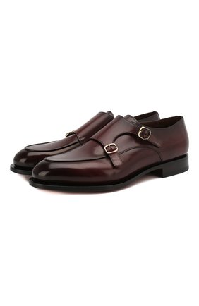 Мужские кожаные монки SANTONI бордового цвета по цене 78950 руб., арт. MCC016036MC3HVVDB54 | Фото 1 Мужские кожаные монки SANTONI бордового цвета, арт. MCC016036MC3HVVDB54 | Фото 1
