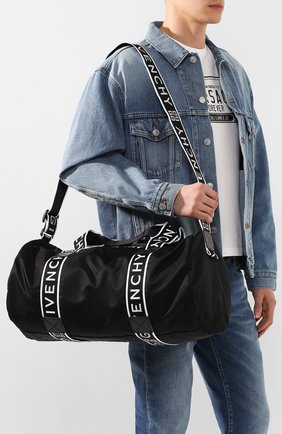 Мужская текстильная спортивная сумка GIVENCHY черного цвета по цене 86250 руб., арт. BK506PK0B5 | Фото 5 Мужская текстильная спортивная сумка GIVENCHY черного цвета, арт. BK506PK0B5 | Фото 5 (Ремень/цепочка: На ремешке)