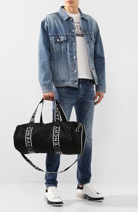 Мужская текстильная спортивная сумка GIVENCHY черного цвета, арт. BK506PK0B5 | Фото 2 (Ремень/цепочка: На ремешке; Материал: Текстиль; Размер: large)