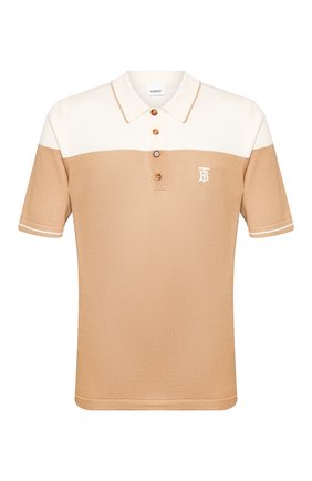 Мужское поло из смеси шелка и кашемира BURBERRY бежевого цвета по цене 41500 руб., арт. 8025959 | Фото 1 Мужское поло из смеси шелка и кашемира BURBERRY бежевого цвета, арт. 8025959 | Фото 1