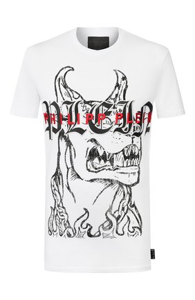 Мужская хлопковая футболка PHILIPP PLEIN белого цвета по цене 40770 руб., арт. P20C MTK4274 PJY002N | Фото 1 Мужская хлопковая футболка PHILIPP PLEIN белого цвета, арт. P20C MTK4274 PJY002N | Фото 1