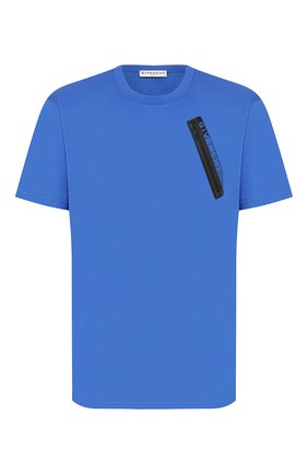 Мужская хлопковая футболка GIVENCHY синего цвета по цене 38900 руб., арт. BM70WE3002 | Фото 1 Мужская хлопковая футболка GIVENCHY синего цвета, арт. BM70WE3002 | Фото 1
