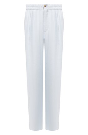 Мужской шелковые брюки GIORGIO ARMANI голубого цвета по цене 79100 руб., арт. 9SGPP05M/T00Q7 | Фото 1 Мужской шелковые брюки GIORGIO ARMANI голубого цвета, арт. 9SGPP05M/T00Q7 | Фото 1
