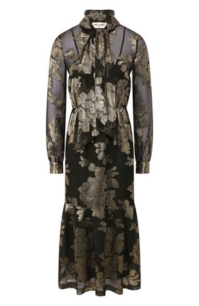 Женское платье-миди SAINT LAURENT черного цвета по цене 277500 руб., арт. 614419/Y7A10 | Фото 1 Женское платье-миди SAINT LAURENT черного цвета, арт. 614419/Y7A10 | Фото 1 (Материал внешний: Шелк; Рукава: Длинные; Длина Ж (юбки, платья, шорты): Миди; Материал подклада: Шелк; Случай: Вечерний; Женское Кросс-КТ: Платье-одежда)