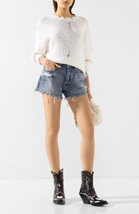 Женские джинсовые шорты MOUSSY голубого цвета по цене 15700 руб., арт. 025DSC11-2290 | Фото 2 Женские джинсовые шорты MOUSSY голубого цвета, арт. 025DSC11-2290 | Фото 2