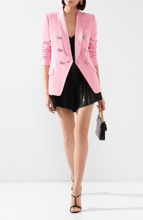 Женский жакет из вискозы BALMAIN розового цвета по цене 192500 руб., арт. TF07471/V089 | Фото 2 Женский жакет из вискозы BALMAIN розового цвета, арт. TF07471/V089 | Фото 2 (Рукава: Длинные; Длина (для топов): Стандартные; Случай: Формальный; Материал подклада: Вискоза; Женское Кросс-КТ: Жакет-одежда; 1-2-бортные: Двубортные; Материал внешний: Вискоза)