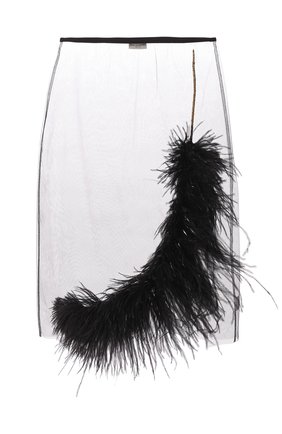 Женская юбка с отделкой перьями DRIES VAN NOTEN черного цвета по цене 53300 руб., арт. 201-10892-9305 | Фото 1 Женская юбка с отделкой перьями DRIES VAN NOTEN черного цвета, арт. 201-10892-9305 | Фото 1