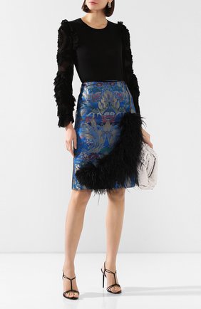 Женская юбка с отделкой перьями DRIES VAN NOTEN черного цвета по цене 53300 руб., арт. 201-10892-9305 | Фото 2 Женская юбка с отделкой перьями DRIES VAN NOTEN черного цвета, арт. 201-10892-9305 | Фото 2