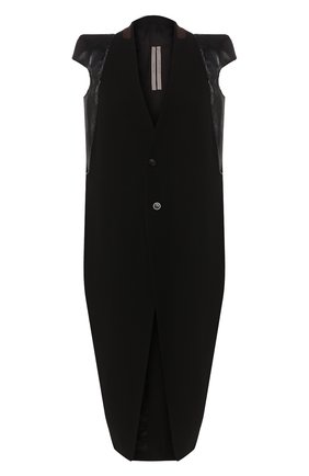 Женское пальто из смеси шерсти и вискозы RICK OWENS черного цвета по цене 138000 руб., арт. R020S1953/WEHDLQ | Фото 1 Женское пальто из смеси шерсти и вискозы RICK OWENS черного цвета, арт. R020S1953/WEHDLQ | Фото 1