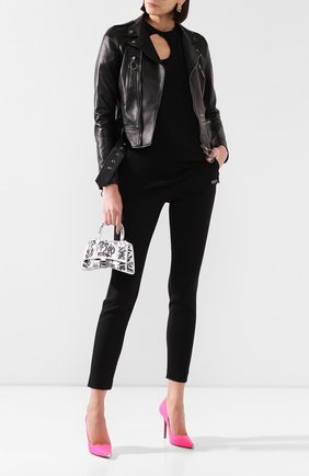 Женская кожаная куртка OFF-WHITE черного цвета по цене 174500 руб., арт. 0WJG002S20LEA0011020 | Фото 2 Женская кожаная куртка OFF-WHITE черного цвета, арт. 0WJG002S20LEA0011020 | Фото 2