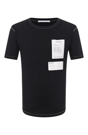 Мужская хлопковая футболка HELMUT LANG черного цвета по цене 17100 руб., арт. K01DM503 | Фото 1 Мужская хлопковая футболка HELMUT LANG черного цвета, арт. K01DM503 | Фото 1
